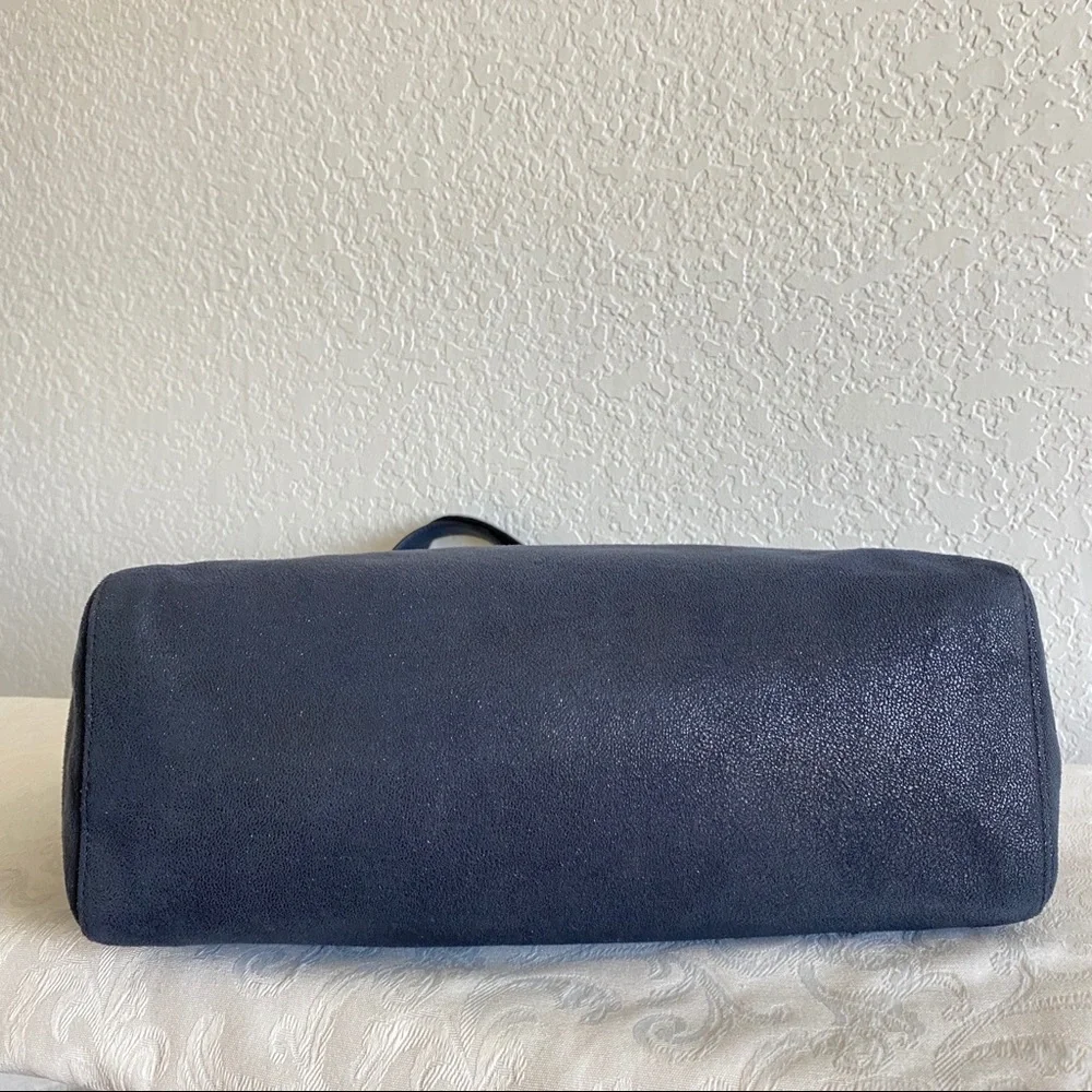 Stella McCartney navy Falabella Shaggy Deer Tote Bag